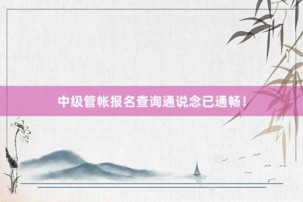中级管帐报名查询通说念已通畅！